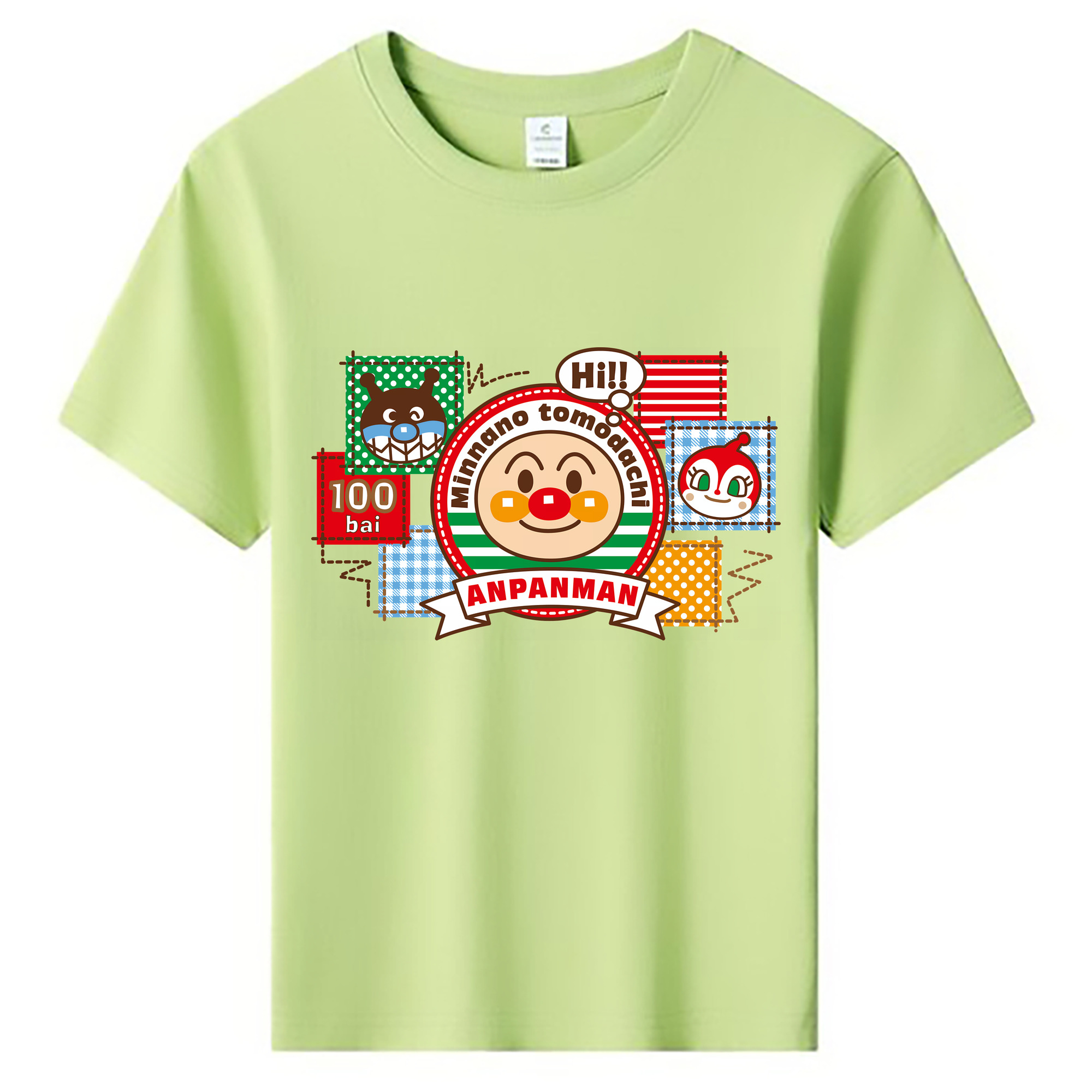 （画像用） アンパンマン Anpanman 綿100％キッズTシャツ（フロントプリント）